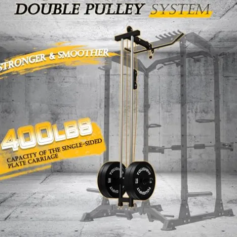 ToughFit 2024 T2 Power Cage Multi-Function Power Rack with LAT Pulldown Black