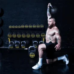 ToughFit 195LBS PU Coated Kettlebell Set – Rust-proof Handles & Flat Bottoms