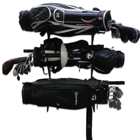 TRAPSKI Golf Bag Wall Rack Storage Organizer Black