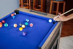 Triumph 56” 4-in-1 Swivel Multi-Game Table – Air Hockey, Billiards, Foosball, Ping Pong – Rustic Wood Grain Finish Brown