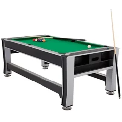 Triumph Sports 3-in-1 7′ Rotating Swivel Multigame Table Black