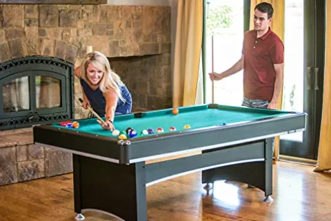 Triumph Sports Phoenix 7’ Billiard Table with Table Tennis Conversion Top Black Green