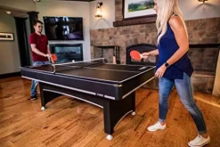 Triumph Sports Phoenix 7’ Billiard Table with Table Tennis Conversion Top Black Green