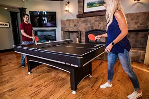 Triumph Sports Phoenix 7’ Billiard Table with Table Tennis Conversion Top Black Green