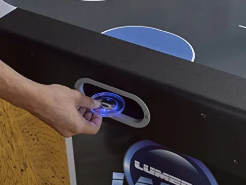 Triumph Sports USA Lumen-X Lazer 6’ Interactive Air Hockey Table Blue-Black