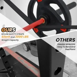 TROPOW 2000lbs Multi-Function Power Cage with J-Hooks and Dip Handles, Black/White