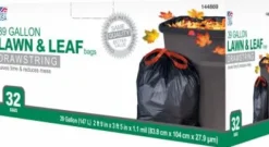 TRUE VALUE Lawn & Leaf Drawstring Trash Bags Black 39 Gallons 32-Ct.