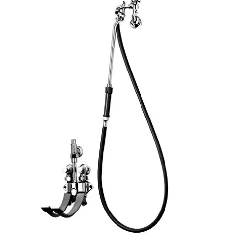 T&S Brass Bedpan Washer Pedal Valve Breaker with 5-Feet Hose