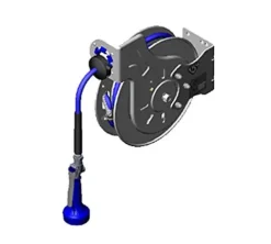 T&S Brass Hose Reel with Spray Valve, Epoxy Coated, 3/8″ x 15′