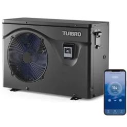 TURBRO Beluga Series 50,000 BTU Pool Heat Pump WiFi Timer Black