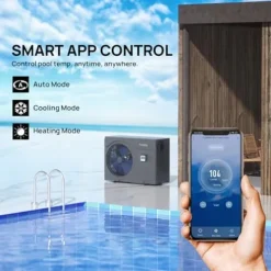 TURBRO Beluga Series 50,000 BTU Pool Heat Pump WiFi Timer Black