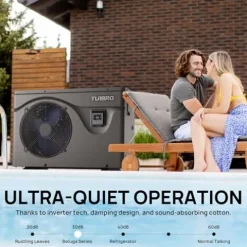 TURBRO Inverter Swimming Pool Heat Pump 75,000 BTU Black