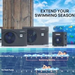 TURBRO Manatee M20 Swimming Pool Heat Pump 20,000 BTU Black