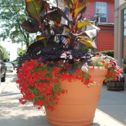 Tusco Products Rolled Rim Garden Planter 42-Inch Safari