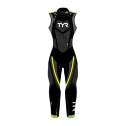 TYR Men Cat 5 Sleeveless Wetsuit Black/Grn/Yellow S