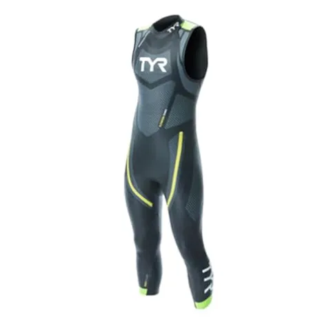 TYR Men Cat 5 Sleeveless Wetsuit Black/Grn/Yellow XXL