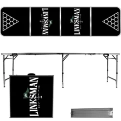 Uberpong Custom Drink Pong Table, Laminated Surface, Adjustable Legs, 2×8 Feet, Multicolor