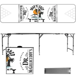 Uberpong Custom Drink Pong Table, Laminated Surface, Adjustable Legs, 2×8 Feet, Multicolor