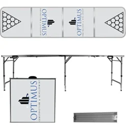 Uberpong Custom Drink Pong Table, Laminated Surface, Adjustable Legs, 2×8 Feet, Multicolor
