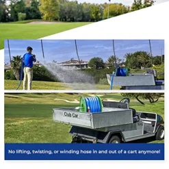 Underhill Heavy-Duty Hose Reel Holder Caddy for Golfing Greens and Sports Fields Green