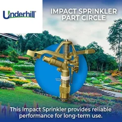 Underhill Impact Sprinkler Head Heavy Metal 1 1/4-Inch MPT Part Circle Brass