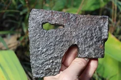 Unknown European Medieval German Iron Axe with Key-Shape Hole #12A Black