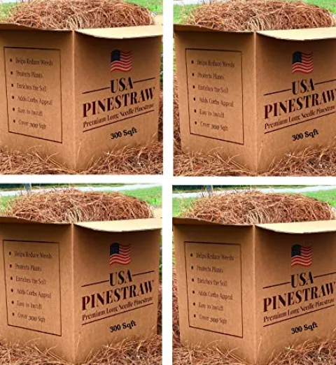 USA PINESTRAW Premium Pine Needle Mulch 300 Sqft Set
