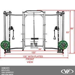 Valor Fitness BD-33BCCL Power Rack w/LAT Pull and Cable Crossover – Black