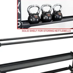 Valor Fitness BG-62 Multi-Functional Storage Rack – Holds Kettle Bells, Dumbbells, Barbells, Wall Balls, Bumper Plates
