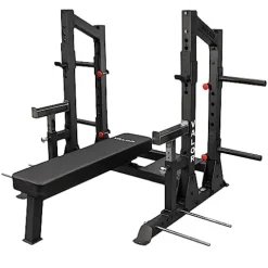 Valor Fitness Competition Bench Press Rack with Safety Spotter Bars Black