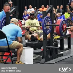 Valor Fitness Competition Bench Press Rack with Safety Spotter Bars Black