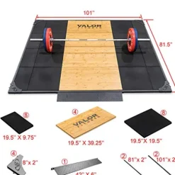 Valor Fitness Deadlift Platform Steel and Bamboo – Protective Rubber Flooring