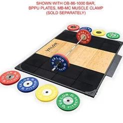 Valor Fitness Deadlift Platform Steel and Bamboo – Protective Rubber Flooring