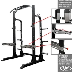 Valor Fitness Half Rack Squat Machine Black