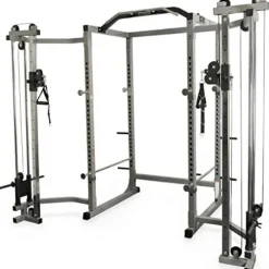 Valor Fitness Heavy Duty Power Rack – Squat Rack – Chrome Pull Up Bar and Power Cage Black