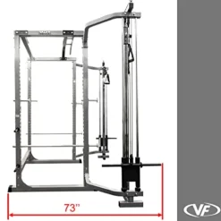 Valor Fitness Heavy Duty Power Rack – Squat Rack – Chrome Pull Up Bar and Power Cage Black