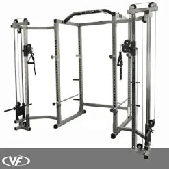 Valor Fitness Heavy Duty Power Rack – Squat Rack – Chrome Pull Up Bar and Power Cage Black