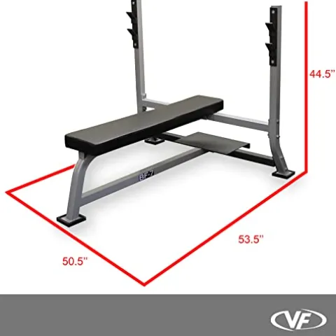 Valor Fitness Olympic Bench with Spotter Metallic Grey and Black