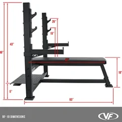 Valor Fitness Olympic Weight Bench Black