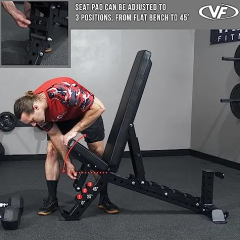 Valor Fitness Olympic Weight Bench Black