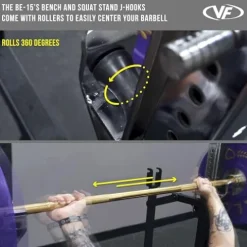 Valor Fitness Olympic Weight Bench with Squat Rack Combo – 6 Gauge Steel – USPA Certified – Adjustable Squat Stands – Black