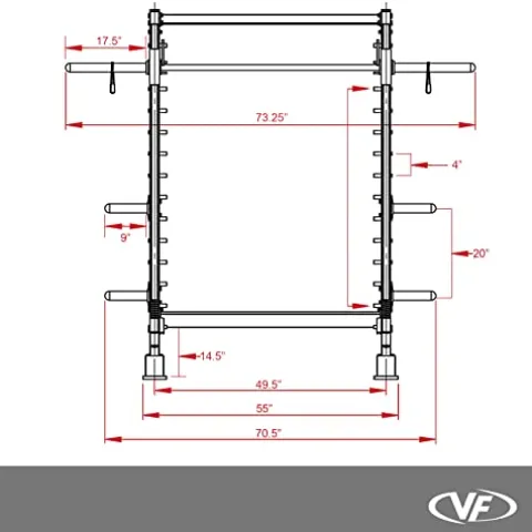 Valor Fitness Smith Machine Home Gym Equipment Metallic Grey