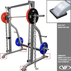 Valor Fitness Smith Machine Multi-Function Power Cage Silver