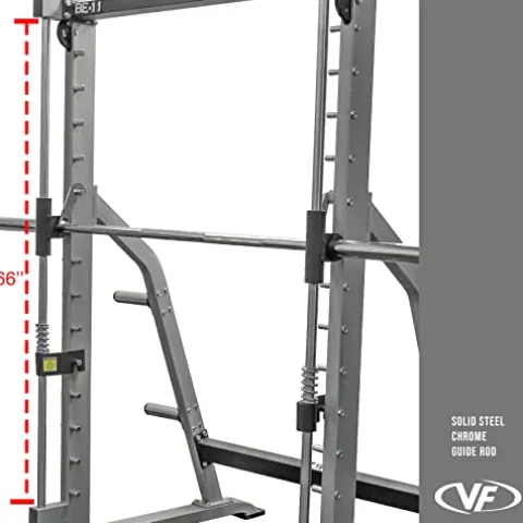 Valor Fitness Smith Machine Multi-Function Power Cage Silver