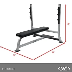 Valor Fitness Weightlifting Bundle Olympic Bench w/Spotter, 40lb Bar, 160lb Plates Metallic Grey and Black