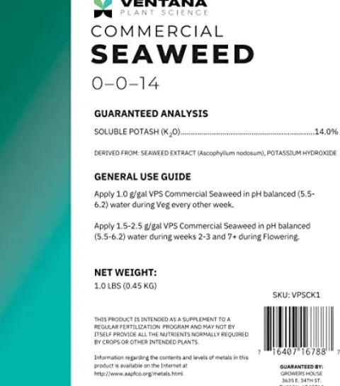 Ventana Plant Science VPS Kelp Fertilizer Seaweed Extract 44 lbs