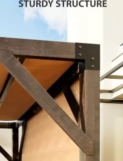 VerisShade 12 Ft x 20 Ft Cedar Pergola with Canopy Reddish-Brown