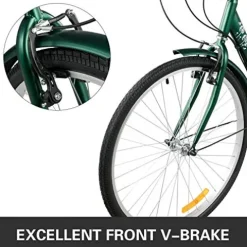 VEVOR Adult Tricycle 26” 7-Speed Folding Bike Black