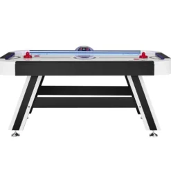 VEVOR Air Hockey Table 72″ Indoor LED Sports Game Black and White