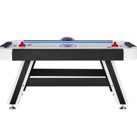 VEVOR Air Hockey Table 72″ Indoor LED Sports Game Black and White